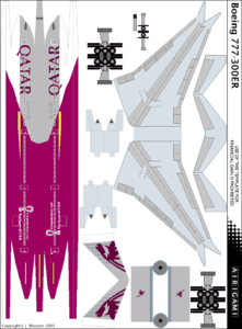 4G Qatar Airways 2011 C S Boeing 777 300ER Airigami X By