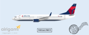 9G: Delta Air Lines (2007 c/s) - Boeing 737-800 [9GDLA19H03]