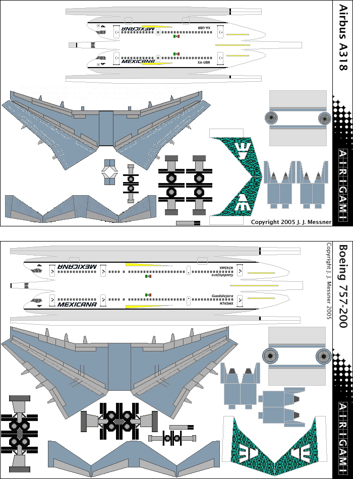 4G: Mexicana (1996 c/s) - Airbus A318-100 [4GMXA2001A] and Boeing 757-200 [4GMXA2001E]