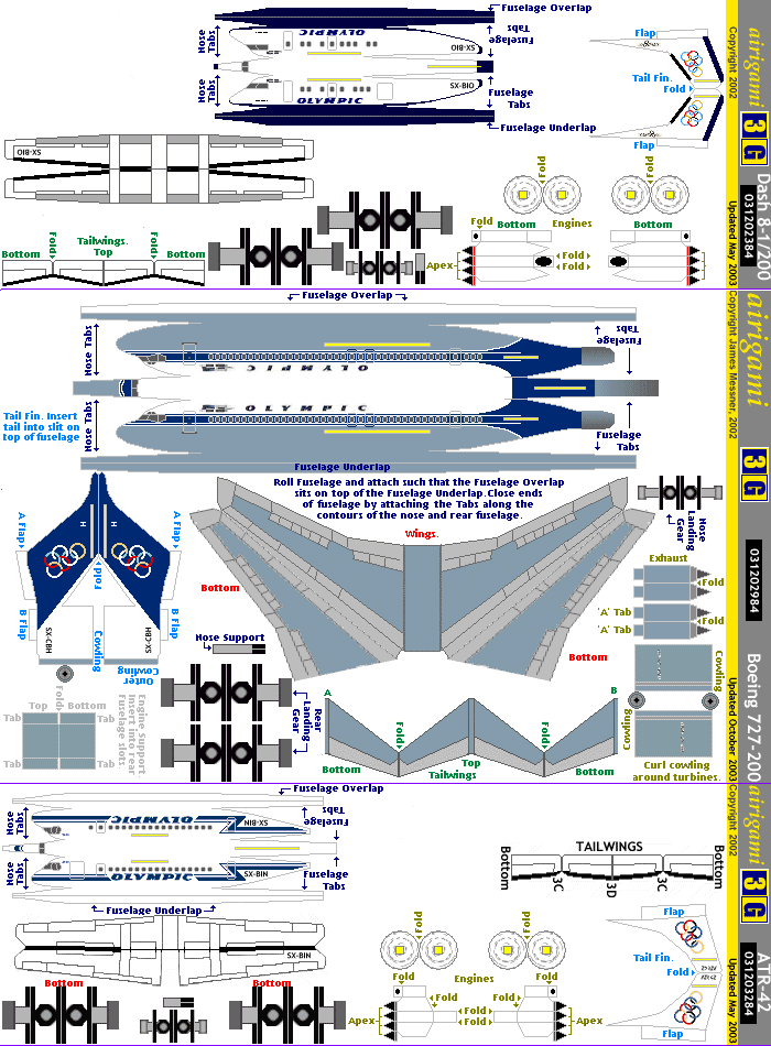 3G: Olympic Airways (1961 c/s) - ATR-42 [3GOAL0409] and Boeing 727-200 [3GOAL0410] and DeHavilland Dash 8-100 [3GOAL0411]