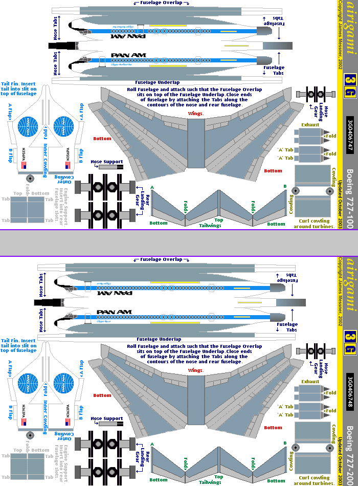 3G: Pan Am (1969 c/s) - Boeing 727-100 [3G0406747] and Boeing 727-200 [3G0406748]