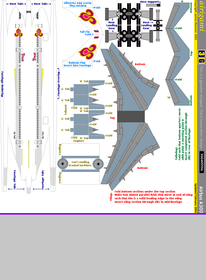 3G: Thai Airways (1975 c/s) – Airbus A300 [3GTHA0412] | Papier Avion by ...