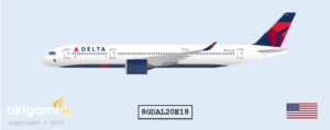 8G: Delta Air Lines (2007 c/s) - Airbus A350-900 [8GDAL20E18]