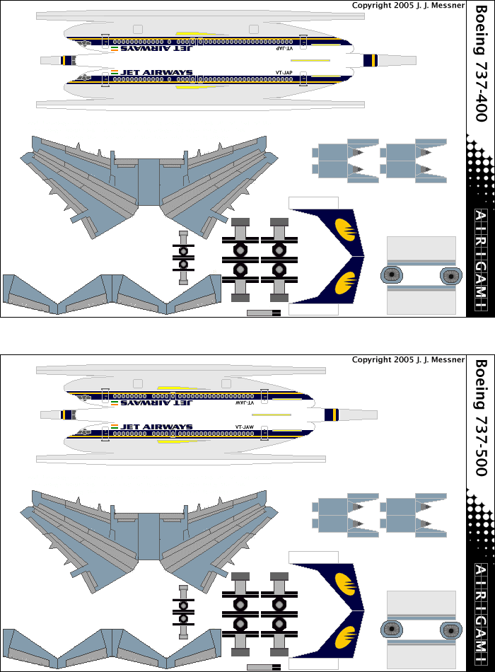 4G: Jet Airways (2000 c/s) - Boeing 737-400 [4GJAI0609C] and Boeing 737-500 [4GJAI0609D]