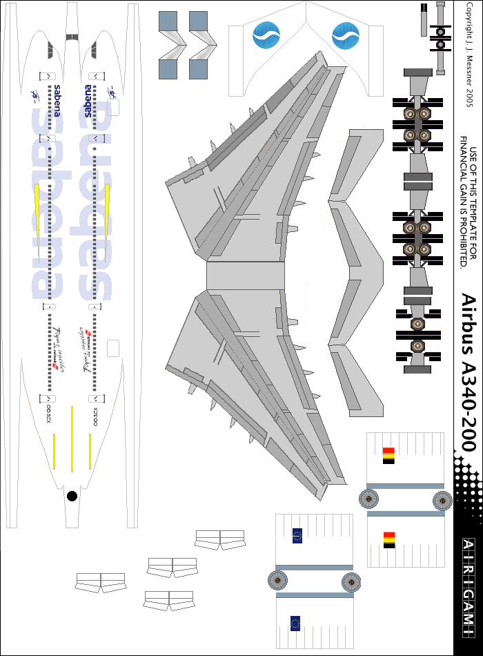 Airigami X: Sabena (1996 c/s) - Airbus A340-200 by Gabriël