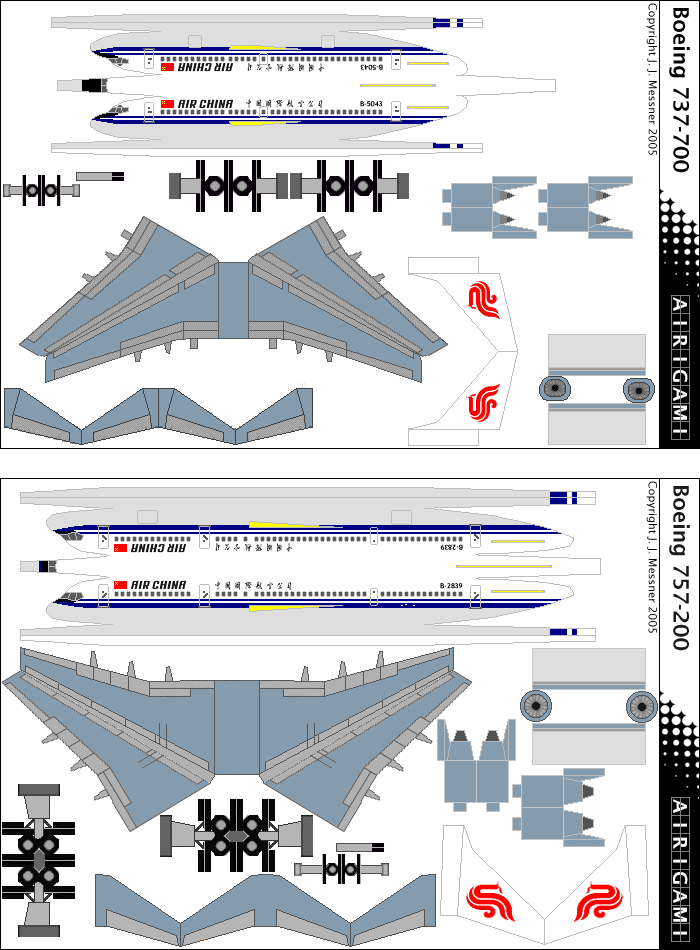 4G: Air China (1988 c/s) - Boeing 737-700 [4GCCA0407J] and Boeing 757-200 [4GCCA0407L]