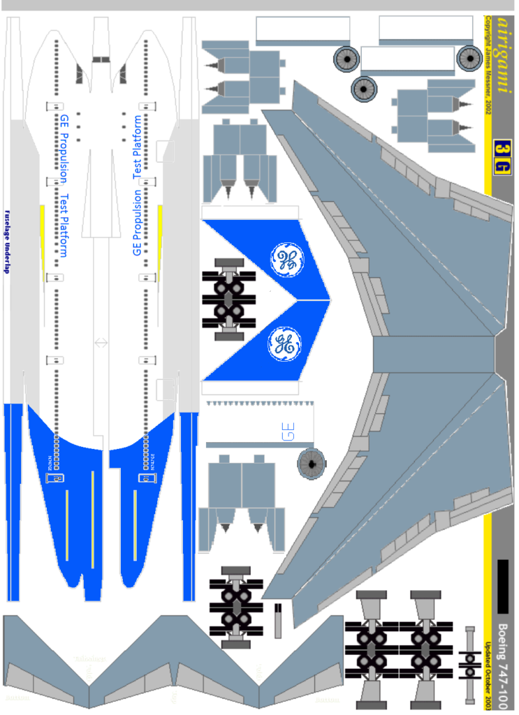 3G: General Electric (1992 c/s) – Boeing 747-100 [Airigami X by aviator ...