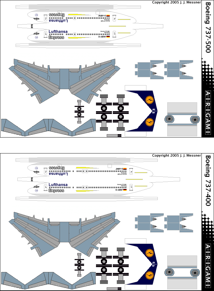 4G: Lufthansa Express (1989 c/s) - Boeing 737-400 [4GDLH0403P] and Boeing 737-500 [4GDLH0403Q]