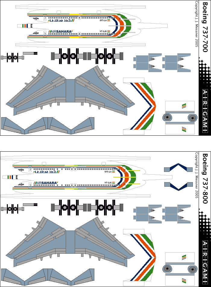 4G: Air Sahara (2005 c/s) - Boeing 737-700 [4GRSH0609A] and Boeing 737-800 [4GRSH0609B]