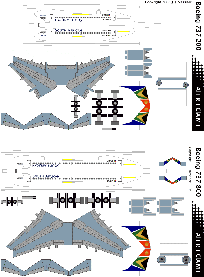 4G: South African Airways (1997 c/s) - Boeing 737-200 [4GSAA0406P] and Boeing 737-800 [4GSAA0406Q]