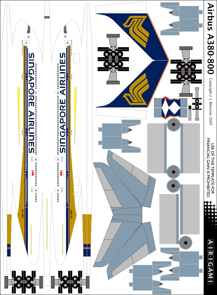 4G: Singapore Airlines (2007 c/s) - Airbus A380-800 [Airigami X by Ivan]