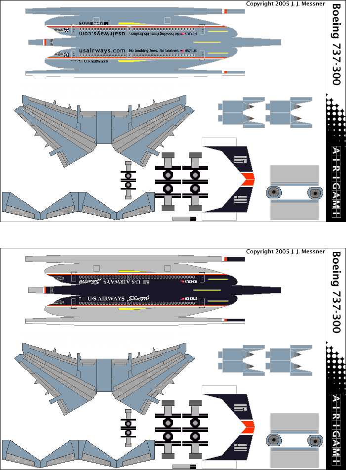 4G: US Airways Shuttle (1997 c/s) - Boeing 737-300 [4GUSA0304F] and Boeing 737-300 [4GUSA0403A]