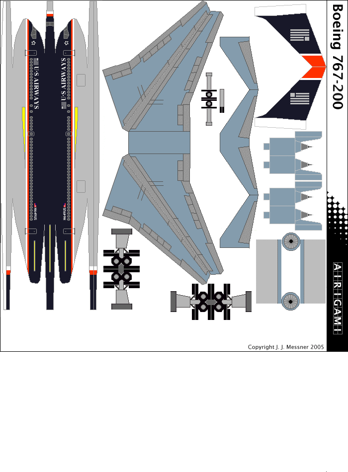 4G: US Airways (1997 c/s) - Boeing 767-200 [4GUSA0304B]