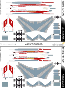 4G: Trans World Airlines (1975 c/s) – Boeing 727-200 [Airigami X by ...