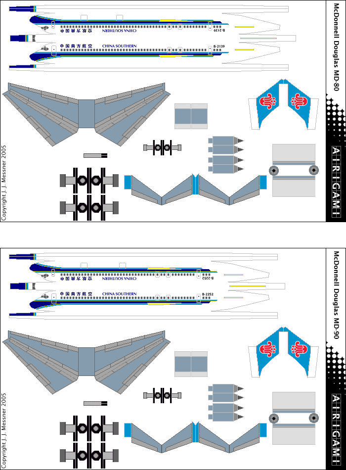 4G: China Southern Airlines (1991 c/s) - McDonnell Douglas MD-82 [4GCSN0408H] and McDonnell Douglas MD-90 [4GCSN0408G]