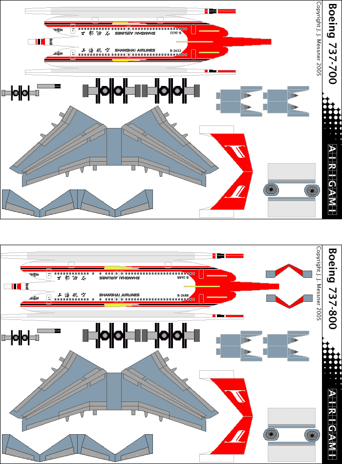 4G: Shanghai Airlines (1991 c/s) - Boeing 737-700 [4GCSH0407B] and Boeing 737-800 [4GCSH0407C]