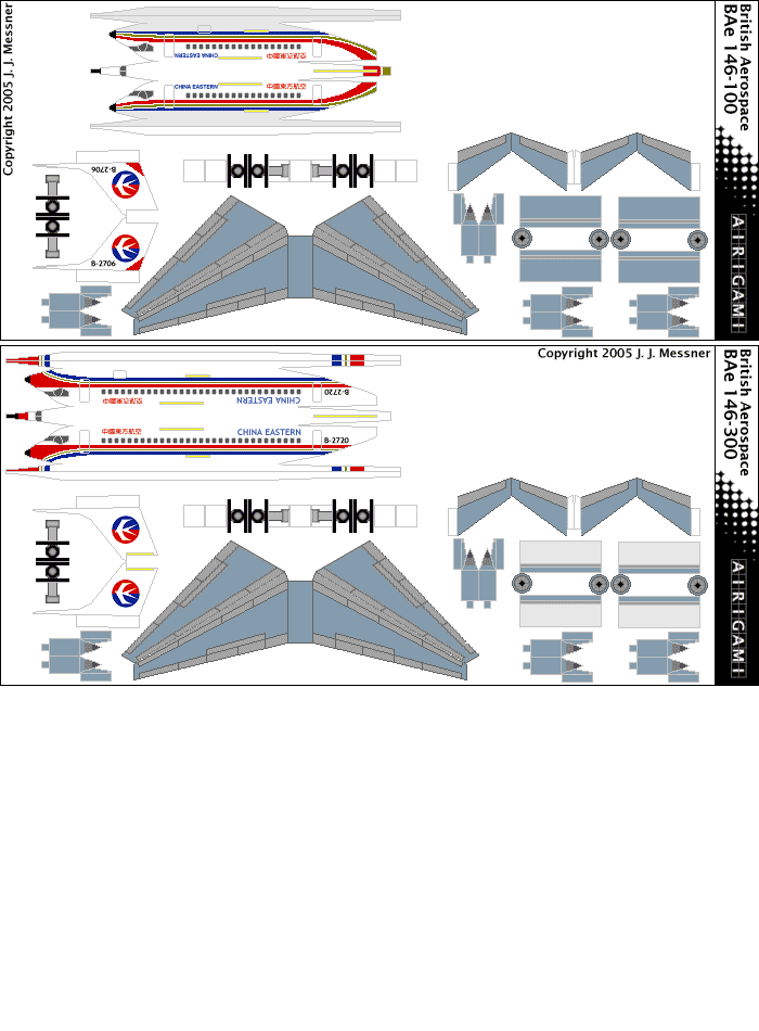 4G: China Eastern Airlines (1989 c/s) - Airbus BAe 146-100 [4GCES0407G] and BAe 146-300 [4GCES0407H]