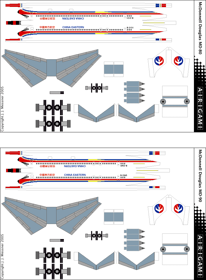 4G: China Eastern Airlines (1989 c/s) - McDonnell Douglas MD-82 [4GCES0407Q] and McDonnell Douglas MD-90 [4GCES0407R]