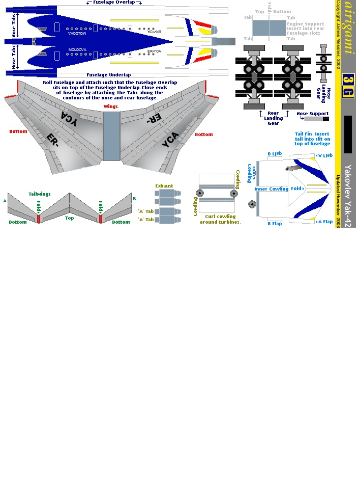 3G: Air Moldova (2003 c/s) – Yakovlev Yak-42 [Airigami X by aviator boeing 747]