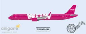 9G: WOW Air (2011 c/s) Airbus A321-2LR [9GWOW20J44]
