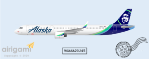 9G: Alaska Airlines (2016 c/s) Airbus A321-NEO [9GASA20J45]