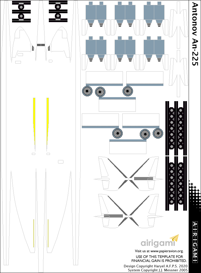 4g Antonov An 225 Template Papier Avion By Airigami 3615