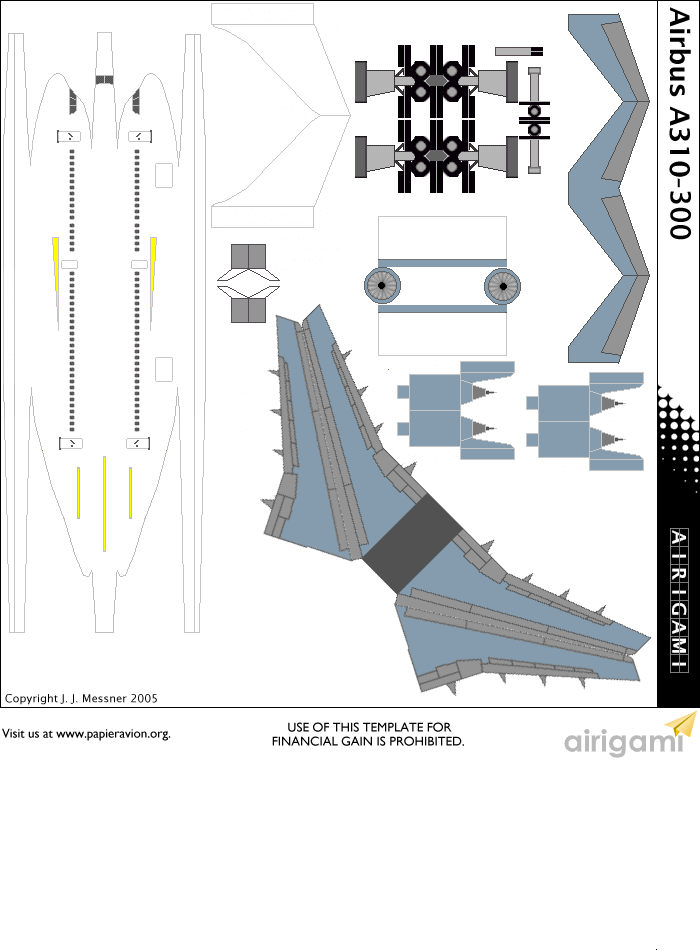 4G: Airbus A310-300 – Template | Papier Avion by Airigami