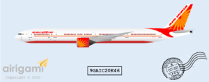 9G: Air India (2007 c/s) - Boeing 777-300ER [9GAIC20K46]