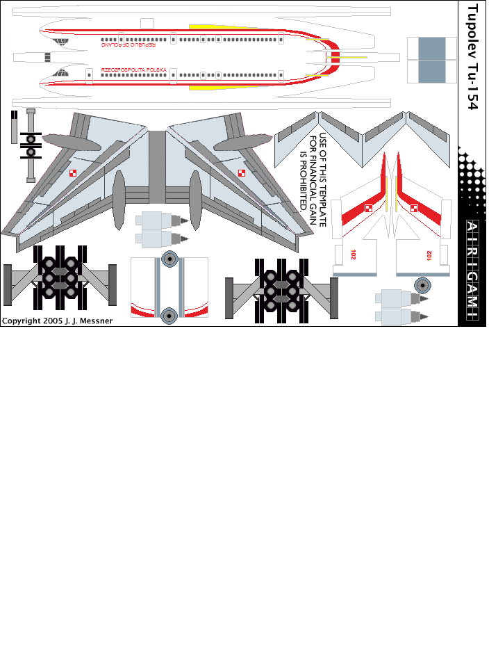4G: Poland Government - Tupolev Tu-154 [Airigami X by RobertCojan]
