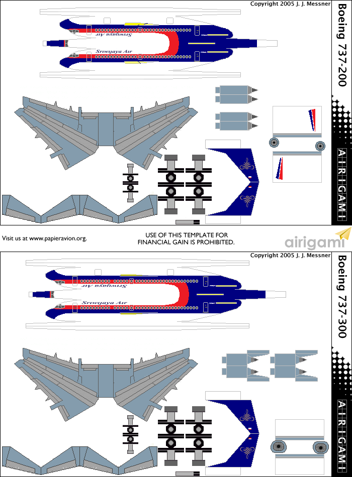 4G: Sriwijaya Air (2003 c/s) - Boeing 737-200 and Boeing 737-300 [Airigami X by Richard]