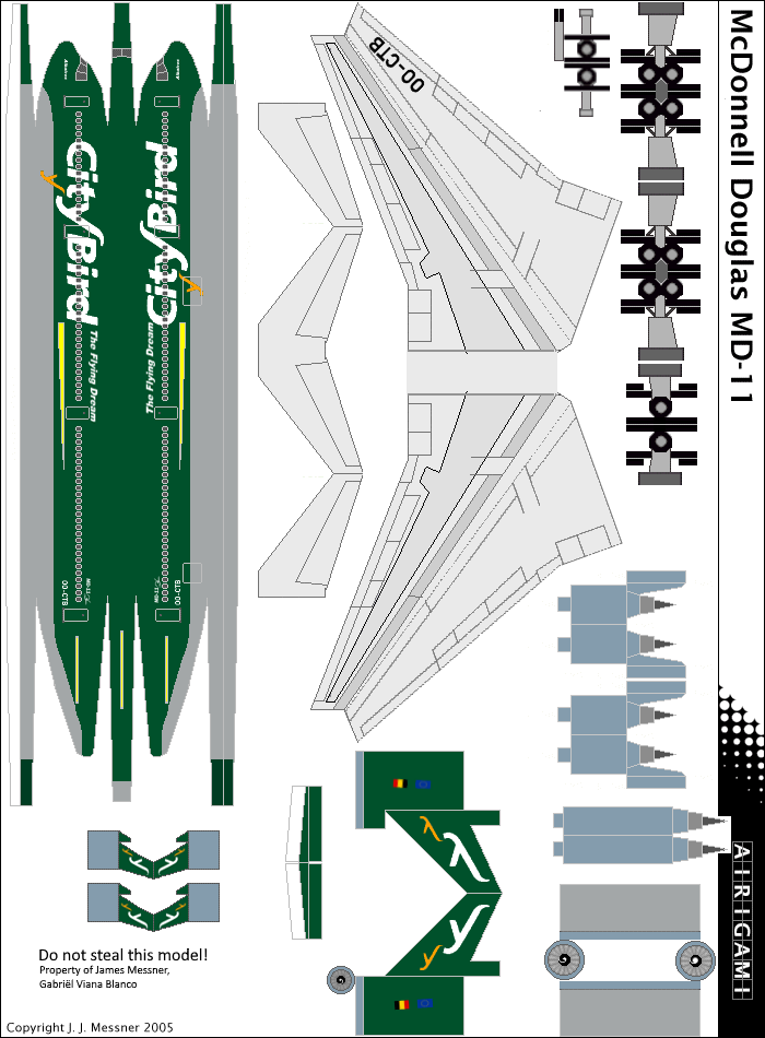 4G: CityBird (1996 c/s) - McDonnell Douglas MD-11 [Airigami X by Gabriël]