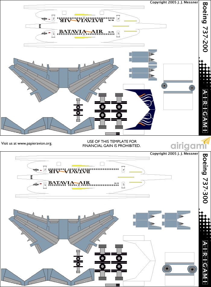 4G: Batavia Air (2005 c/s) - Boeing 737-200 and Boeing 737-300 [Airigami X by Richard]