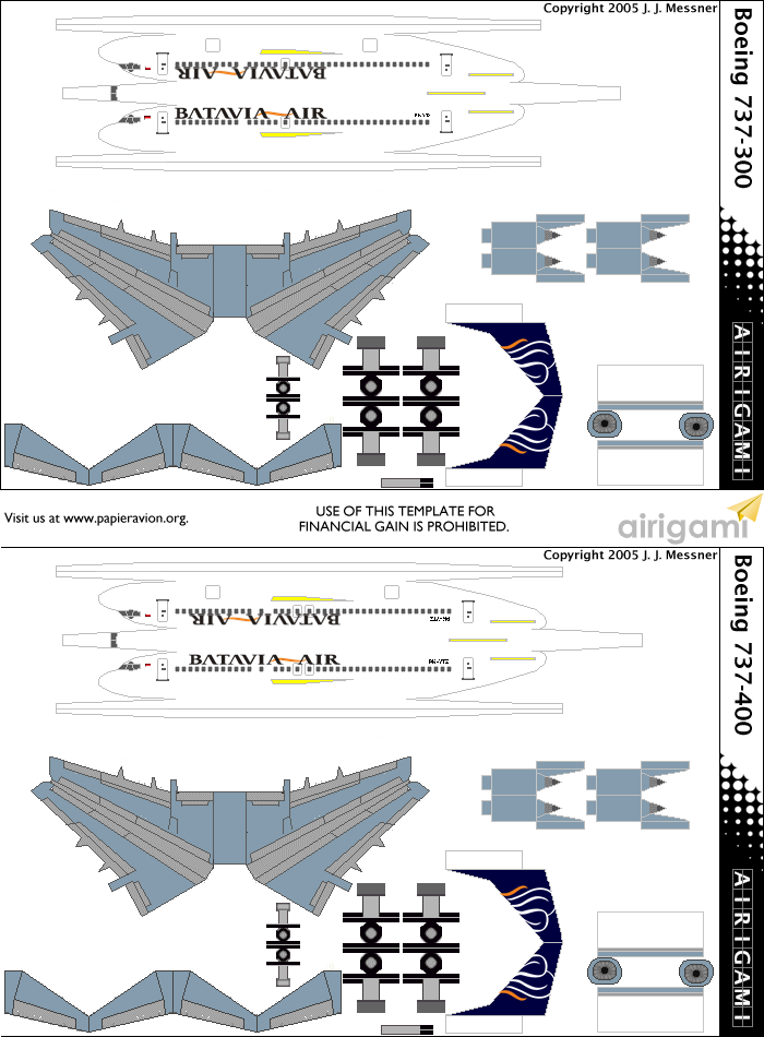 4G: Batavia Air (2005 c/s) - Boeing 737-300 and Boeing 737-400 [Airigami X by Richard]