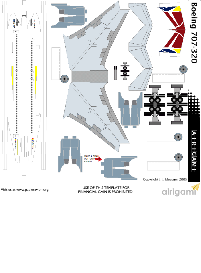 4G: Tarom (1999 c/s) - Boeing 707 [Airigami X by RobertCojan]