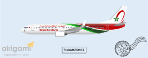 9G: Royal Air Maroc (2018 c/s) - Boeing 737-800 [9GRAM20M61]