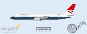 9G: British Airways (1974 c/s) - Boeing 757-200 [9GBAW21A06]