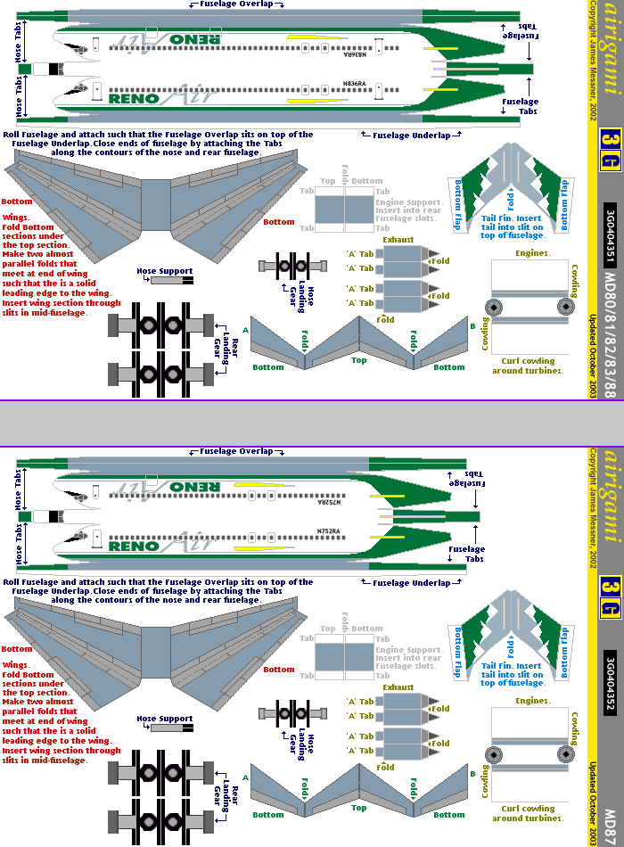 3G: Reno Air (1992 c/s) - McDonnell Douglas MD-82 [3G0404351] and McDonnell Douglas MD-87 [3G0404352]