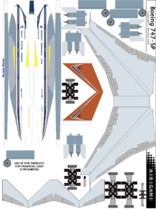 X4G Boeing 747-SP | Papier Avion by Airigami