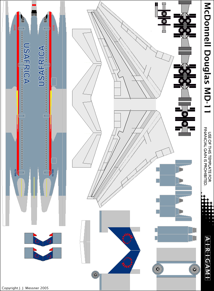 4G: USAfrica (1994 c/s) -McDonnell Douglas MD-11 [Airigami X by Gabriel]