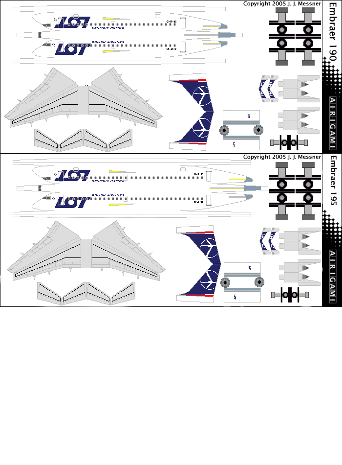 4G: LOT Polish Airlines (2011 c/s) - Embraer 190 and Embraer 195 [Airigami X by Herbatopolis]