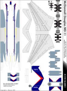 4G: Delta Air Lines (1997c/s) – McDonnell Douglas MD-11 [Airigami X by ...