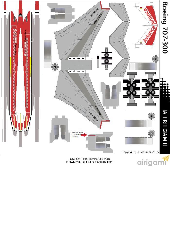 4G: Avianca (1979 c/s) - Boeing 707 [Airigami X by Air System 3991]