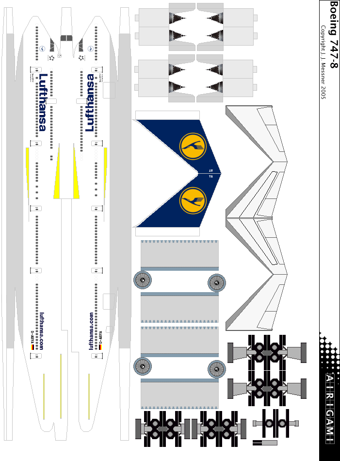4G: Lufthansa (1989 c/s) - Boeing 747-8 [Airigami X by Air System 3991]