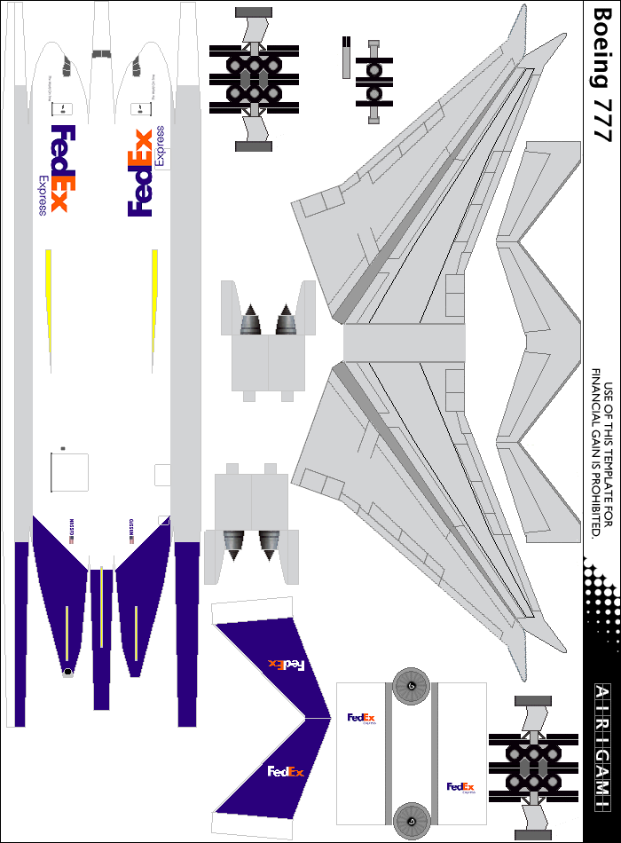 4G: FedEx Express (1994 c/s) - Boeing 777-200 [Airigami X by Air System 3991]