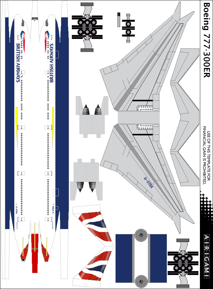 4G: British Airways (2001 c/s) - Boeing 777-300ER [Airigami X by Air System 3991]