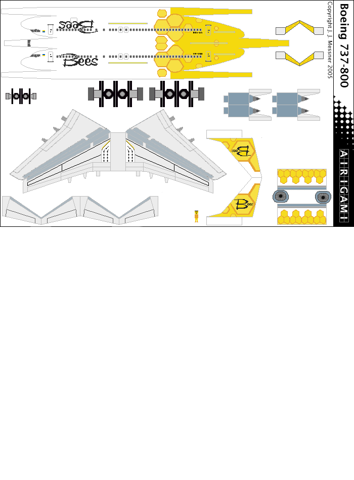 4G: Bees Airline (2021 c/s) - Boeing 737-800 [Airigami X by Herbatopolis]