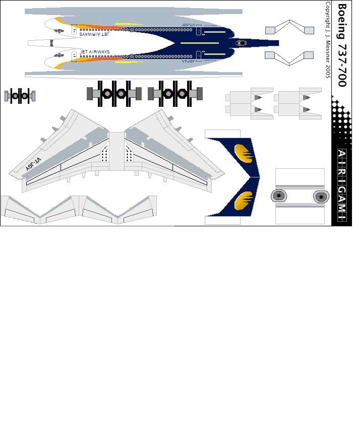 4G: Jet Airways (2007 c/s) - Boeing 737-700 [Airigami X by RobertCojan]