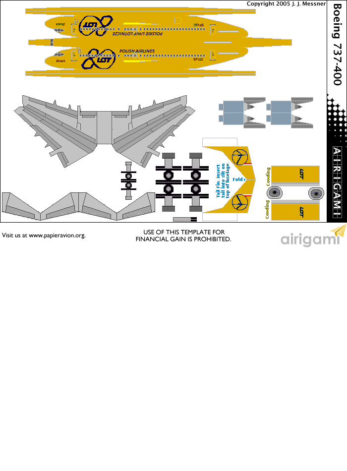 4G: LOT Polish Airlines (2011 c/s) - Boeing 737-400 [Airigami X by polish 001]