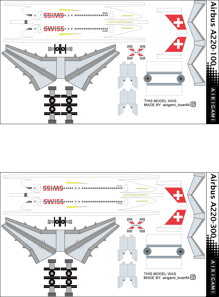 4G: Swiss International (2011 c/s) - Airbus A220-100 and Airbus A220-300 [Airigami X by paperairportlis]