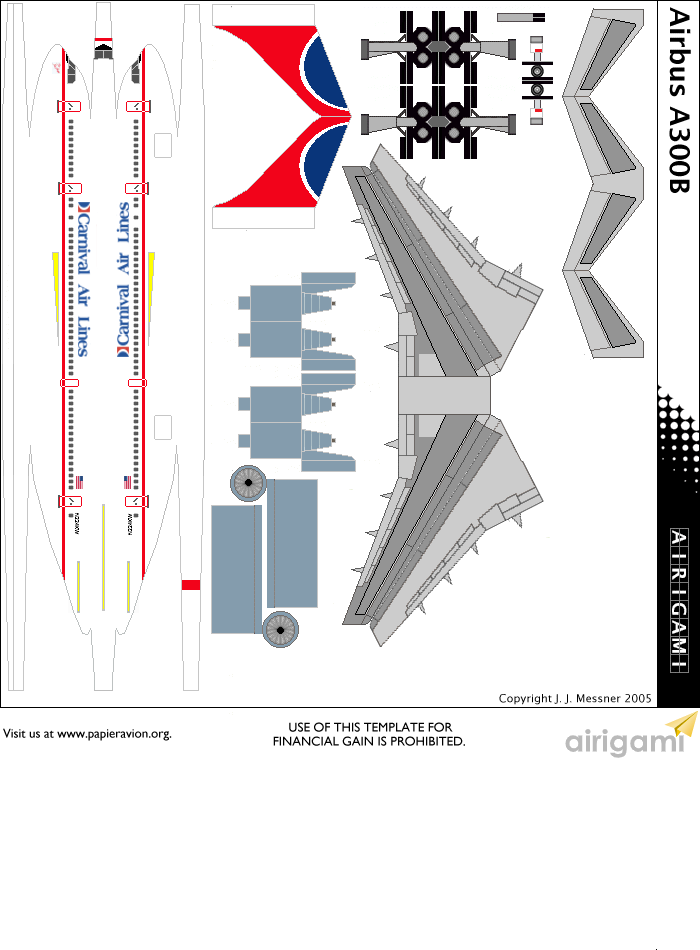 4G: Carnival Airlines (1990 c/s) - Airbus A300B4 [Airigami X by Oan_2547TH]